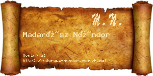 Madarász Nándor névjegykártya