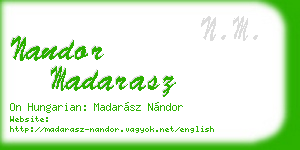 nandor madarasz business card